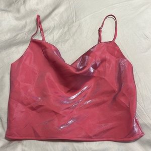 Boutique pink shiny tank, Sans Souci, size medium